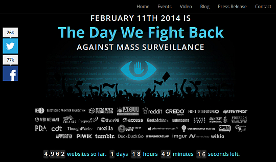 The Day We Fight Back: 11. Februar 2014 - https://thedaywefightback.org